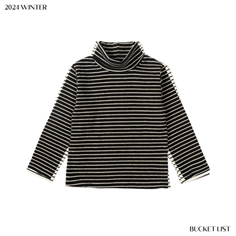 Bucket List - Korean Children Fashion - #childofig - Stripe Turtleneck Tee