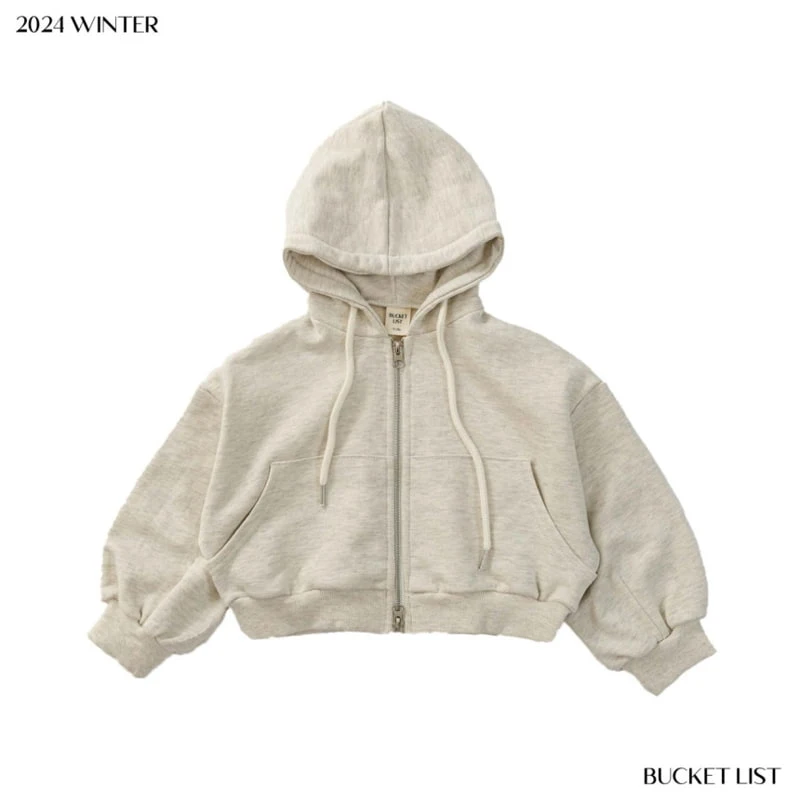 Bucket List - Korean Children Fashion - #designkidswear - Brushed Crop Hooded Zip-up