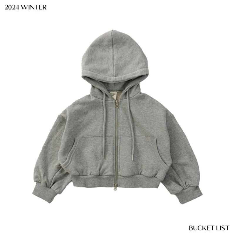 Bucket List - Korean Children Fashion - #discoveringself - Brushed Crop Hooded Zip-up - 2