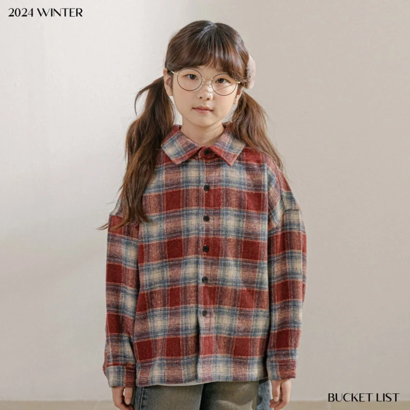 Bucket List - Korean Children Fashion - #kidsshorts - Melo Check Shirt - 11