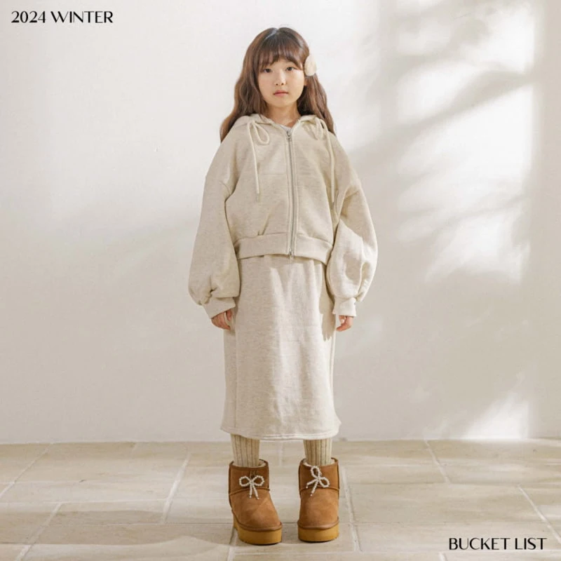 Bucket List - Korean Children Fashion - #fashionkids - Brushed Crop Hooded Zip-up - 4