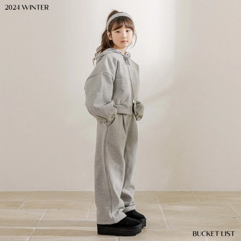 Bucket List - Korean Children Fashion - #kidzfashiontrend - Brushed Crop Hooded Zip-up - 6