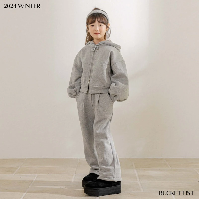 Bucket List - Korean Children Fashion - #littlefashionista - Brushed Crop Hooded Zip-up - 8