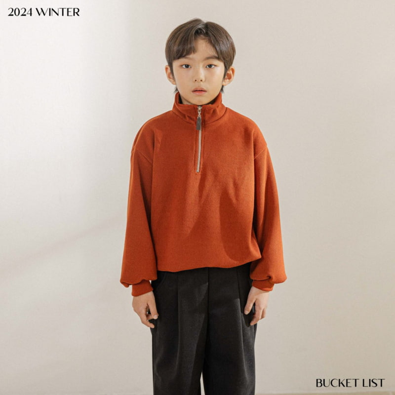 Bucket List - Korean Children Fashion - #stylishchildhood - Knit Half Zip-up - 9