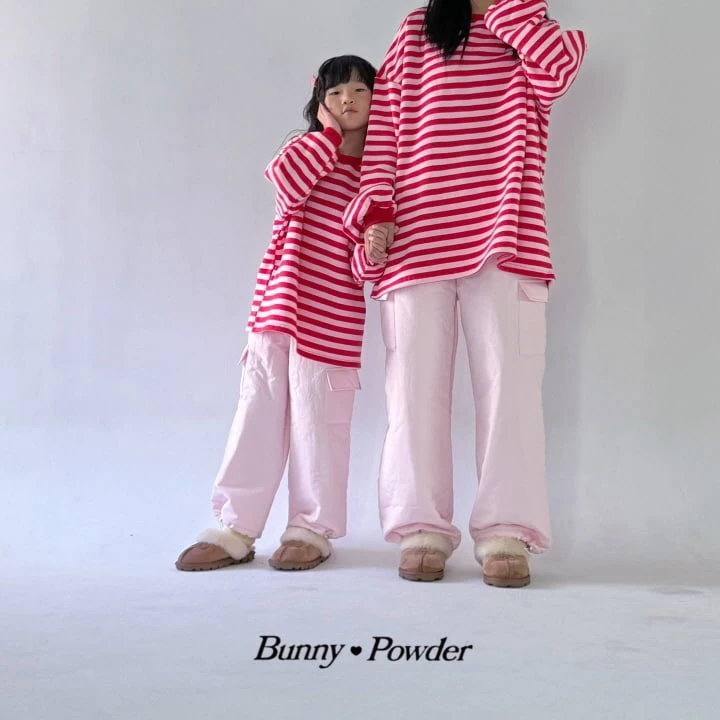 Bunny Powder - Korean Children Fashion - #kidsstore - Striped Loose Fit Tee With Mom