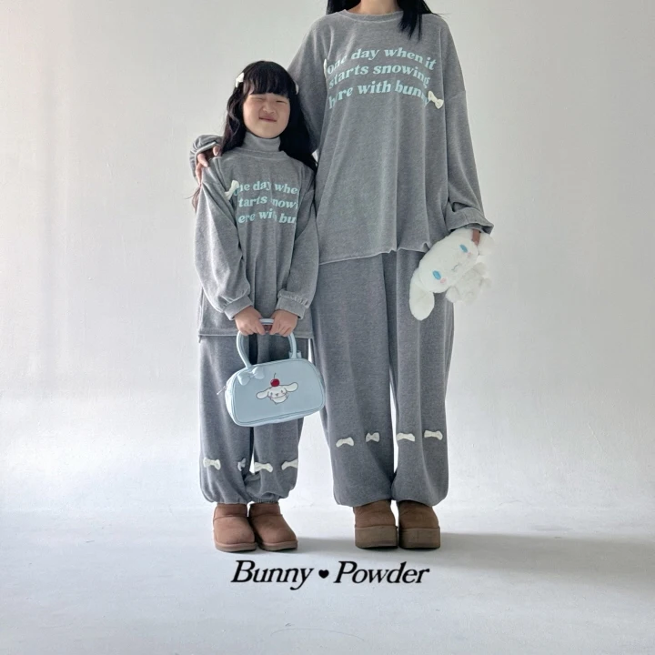 Bunny Powder - Korean Children Fashion - #todddlerfashion - First Snow Tee with Mom - 9