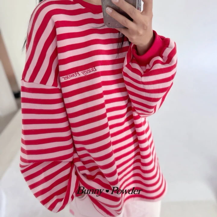 Bunny Powder - Korean Children Fashion - #toddlerclothing - Striped Loose Fit Tee With Mom - 9