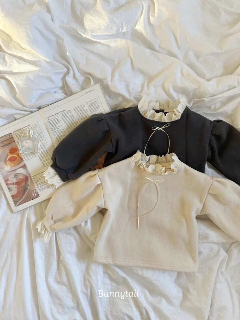 Bunnytail - Korean Baby Fashion - #babyootd - Rose Lace Sweatshirt - 12