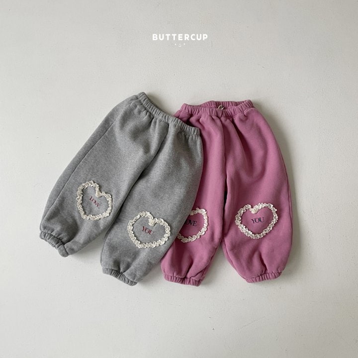 Buttercup - Korean Children Fashion - #childofig - Love You Heart Fleece Pants - 5