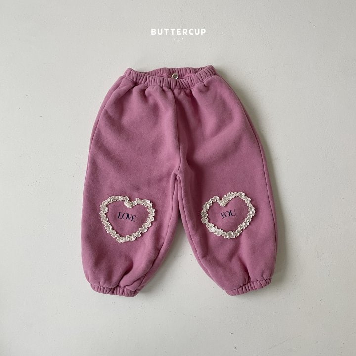 Buttercup - Korean Children Fashion - #kidsshorts - Love You Heart Fleece Pants - 10