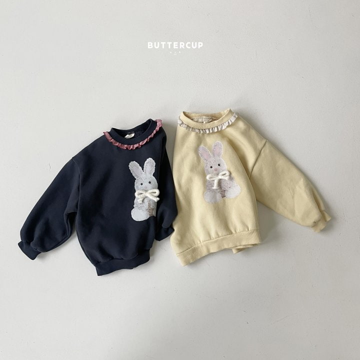 Buttercup - Korean Children Fashion - #kidzfashiontrend - Check Frill Rabbit Sweatshirt