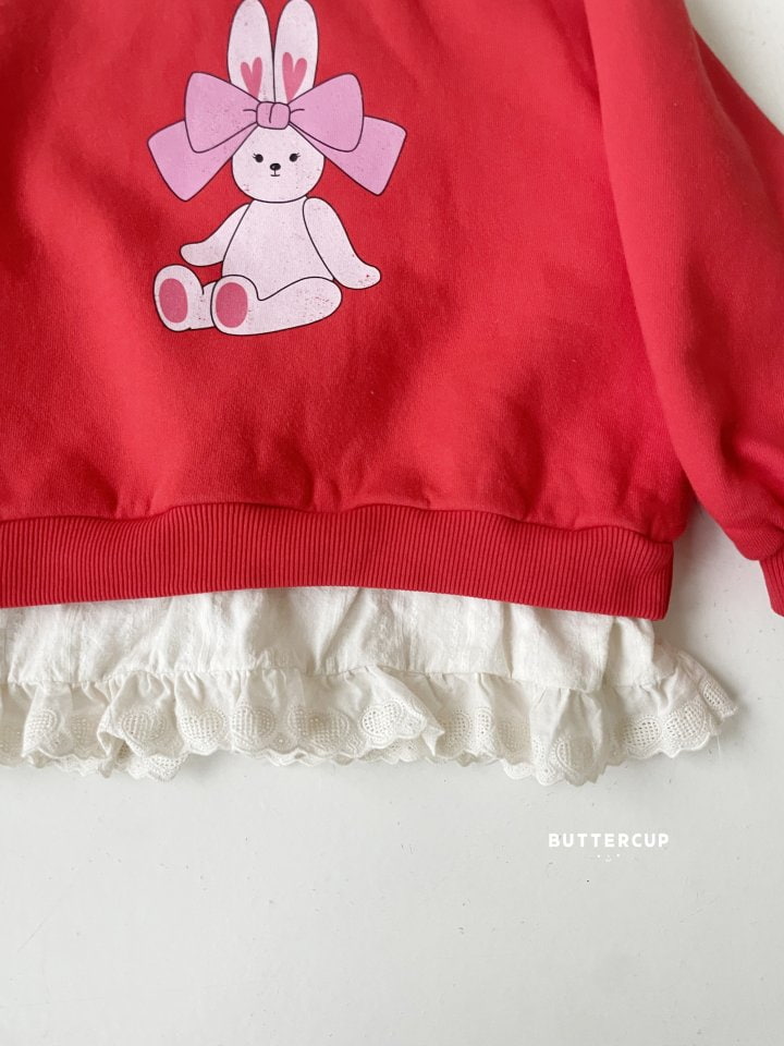 Buttercup - Korean Children Fashion - #littlefashionista - Big Ribbon Rabbit Frill Sweatshirt - 5