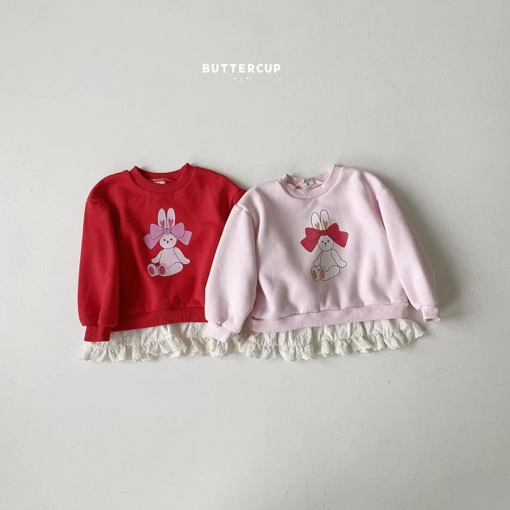 Buttercup - Korean Children Fashion - #magicofchildhood - Big Ribbon Rabbit Frill Sweatshirt - 6