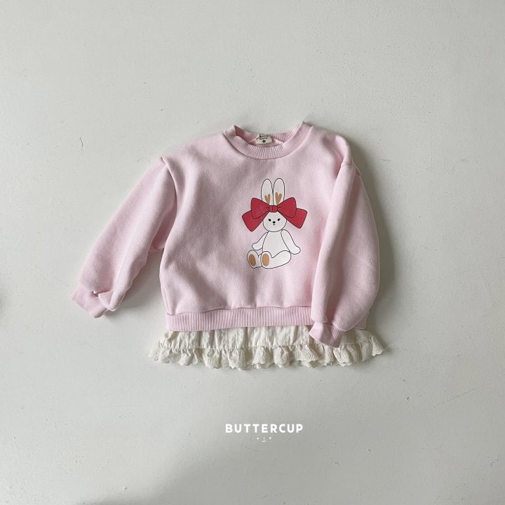 Buttercup - Korean Children Fashion - #minifashionista - Big Ribbon Rabbit Frill Sweatshirt - 7