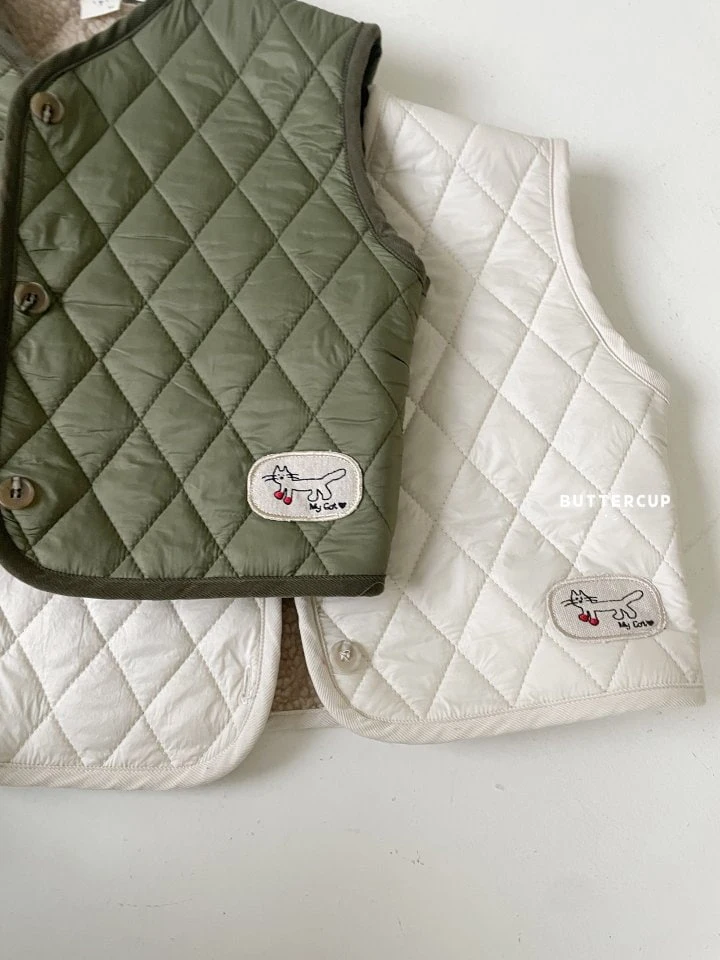 Buttercup - Korean Children Fashion - #stylishchildhood - My Cat Quilted Vest - 7