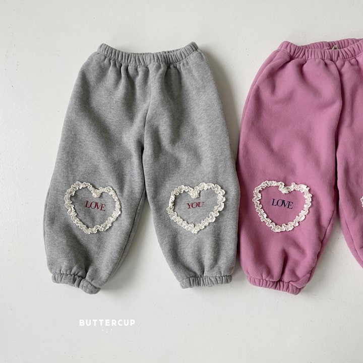 Buttercup - Korean Children Fashion - #toddlerclothing - Love You Heart Fleece Pants - 4