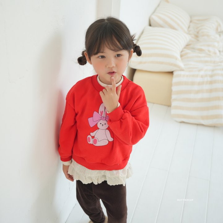 Buttercup - Korean Children Fashion - #stylishchildhood - Big Ribbon Rabbit Frill Sweatshirt - 11