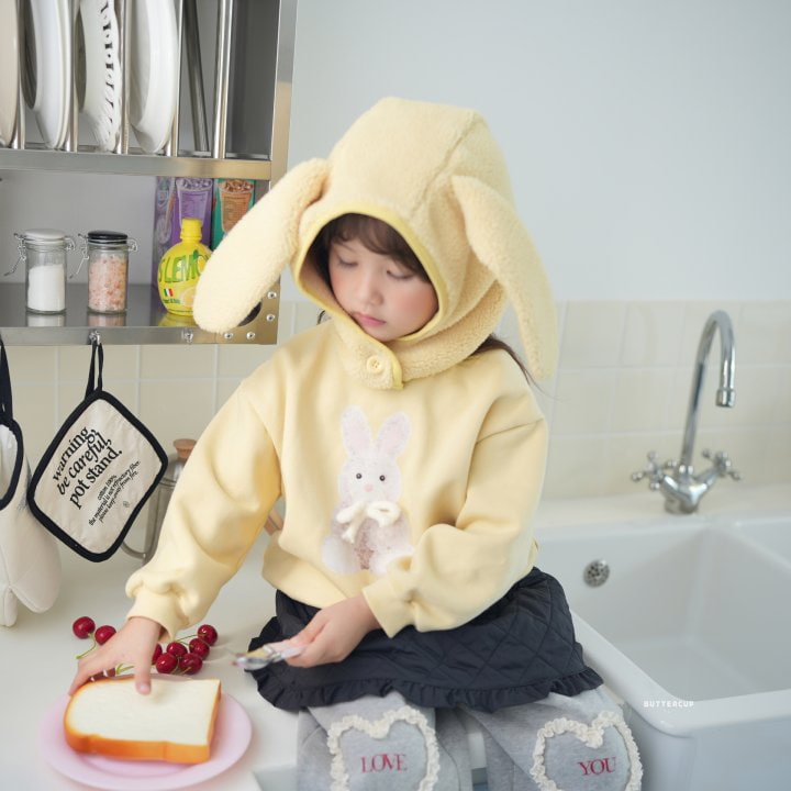 Buttercup - Korean Children Fashion - #stylishchildhood - Check Frill Rabbit Sweatshirt - 9