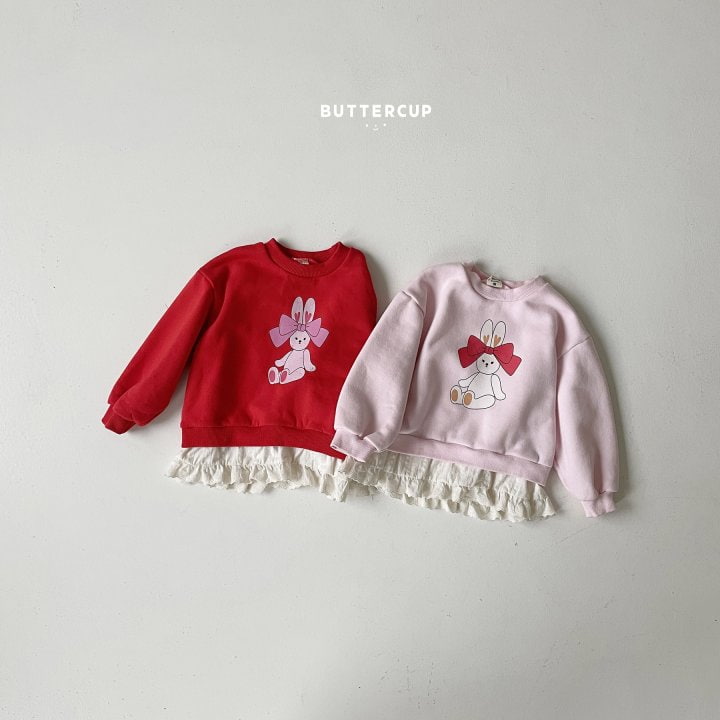 Buttercup - Korean Children Fashion - #todddlerfashion - Big Ribbon Rabbit Frill Sweatshirt - 9