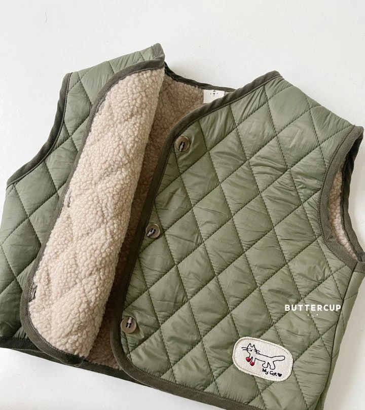 Buttercup - Korean Children Fashion - #toddlerclothing - My Cat Quilted Vest - 6