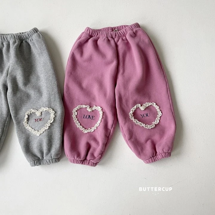 Buttercup - Korean Children Fashion - #toddlerclothing - Love You Heart Fleece Pants - 3