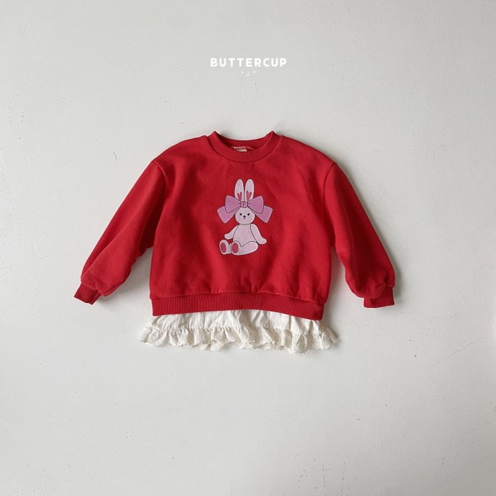 Buttercup - Korean Children Fashion - #toddlerclothing - Big Ribbon Rabbit Frill Sweatshirt - 10