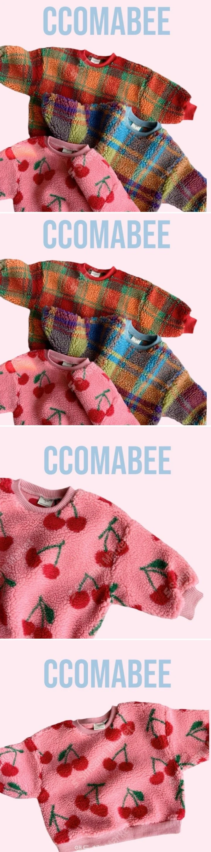 Ccomabee - Korean Children Fashion - #designkidswear - Cherry Check Sweatshirts - 2