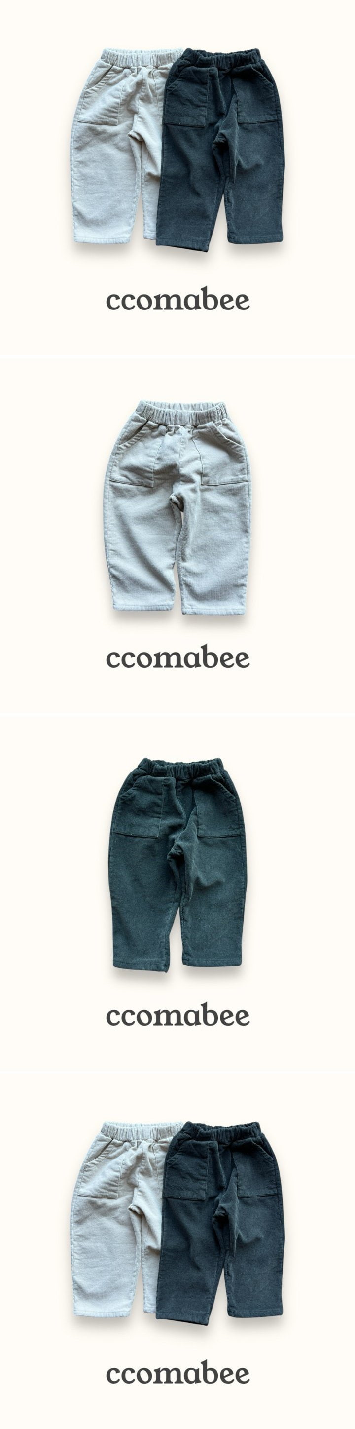 Ccomabee - Korean Children Fashion - #kidsshorts - Corduroy Fleece Fatigue Pants - 2