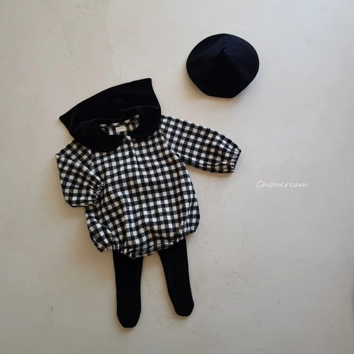 Choucream - Korean Baby Fashion - #babygirlfashion - Check Sailor Bodysuit