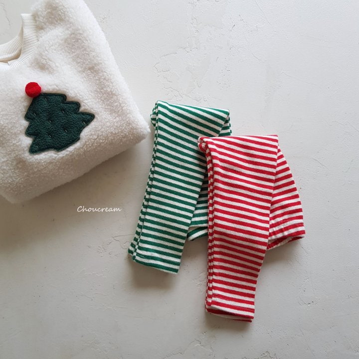 Choucream - Korean Baby Fashion - #babyoninstagram - Winter Stripe Leggings