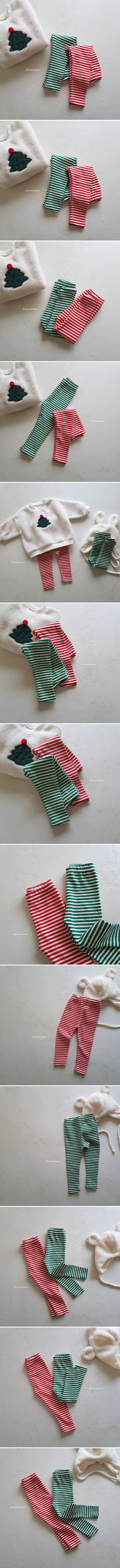 Choucream - Korean Baby Fashion - #babyootd - Winter Stripe Leggings - 2