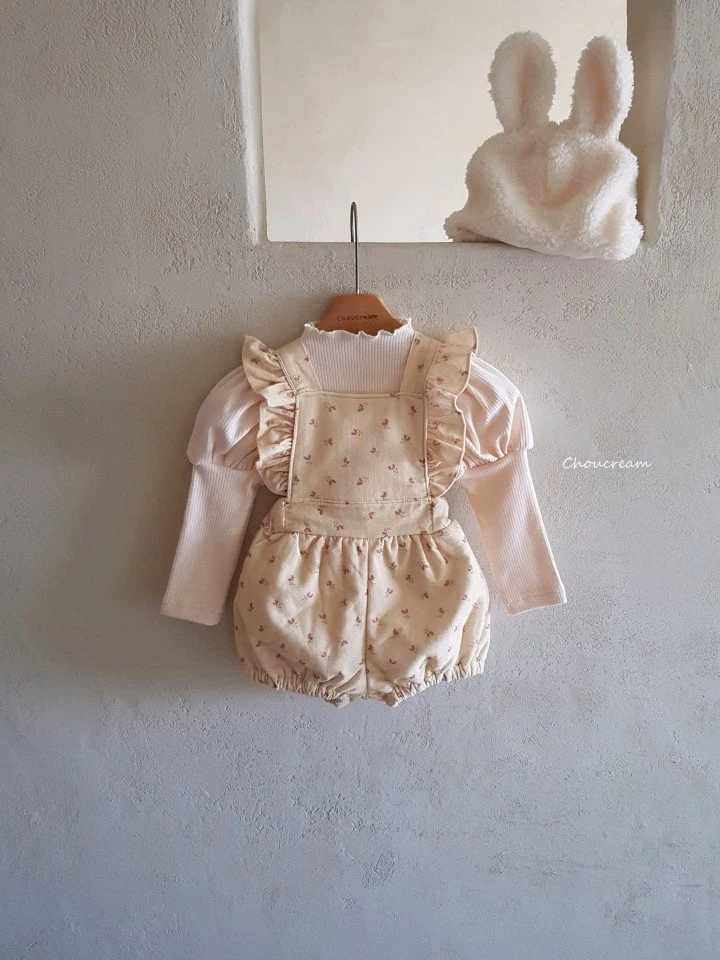 Choucream - Korean Baby Fashion - #babyoutfit - Padding Frill Suspender Romper