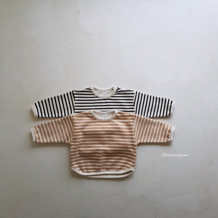 Choucream - Korean Baby Fashion - #babywear - Winter Stripe Piping Tee