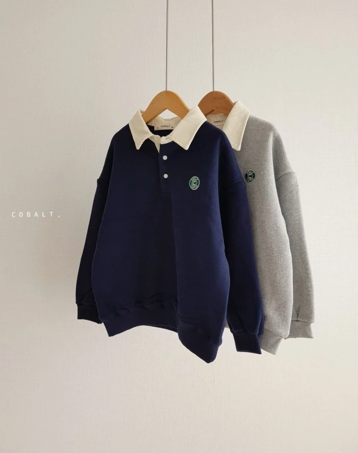 Cobalt - Korean Children Fashion - #childrensboutique - Corduroy Collar Sweatshirts