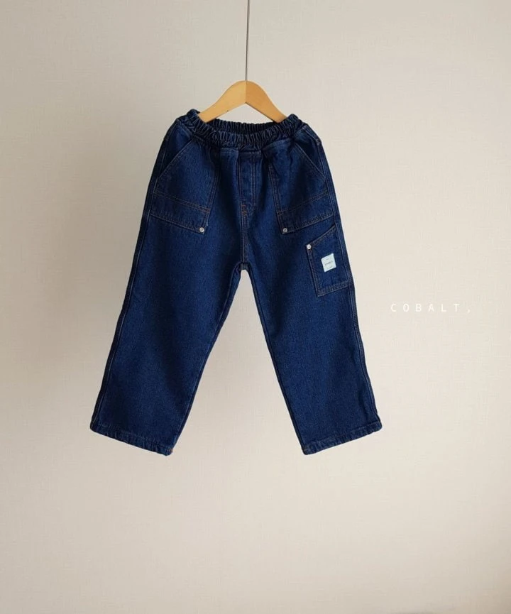 Cobalt - Korean Children Fashion - #discoveringself - Fleece Fatigue Denim Pants