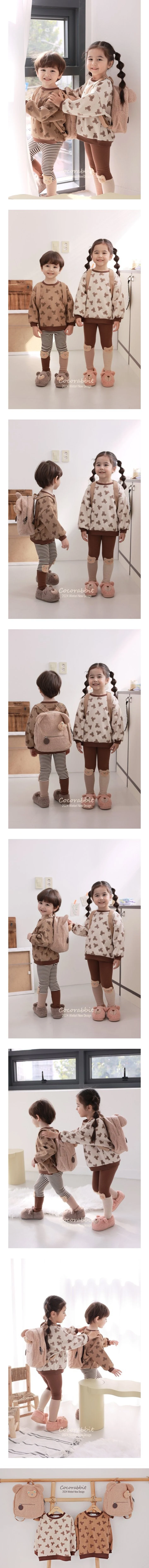 Coco Rabbit - Korean Children Fashion - #childofig - Bear Sweatshirts with Bag Set 