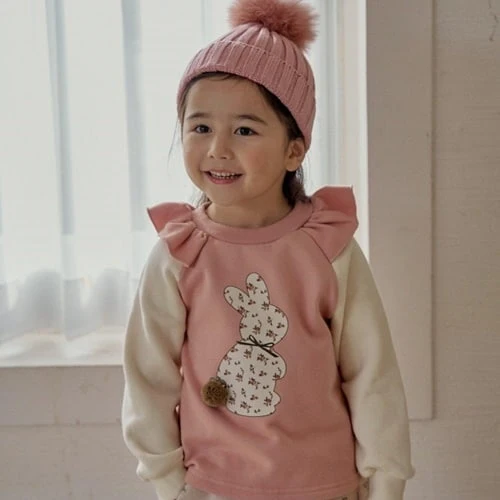 Coco Ribbon - Korean Children Fashion - #kidsstore - Floral Bunny Tee