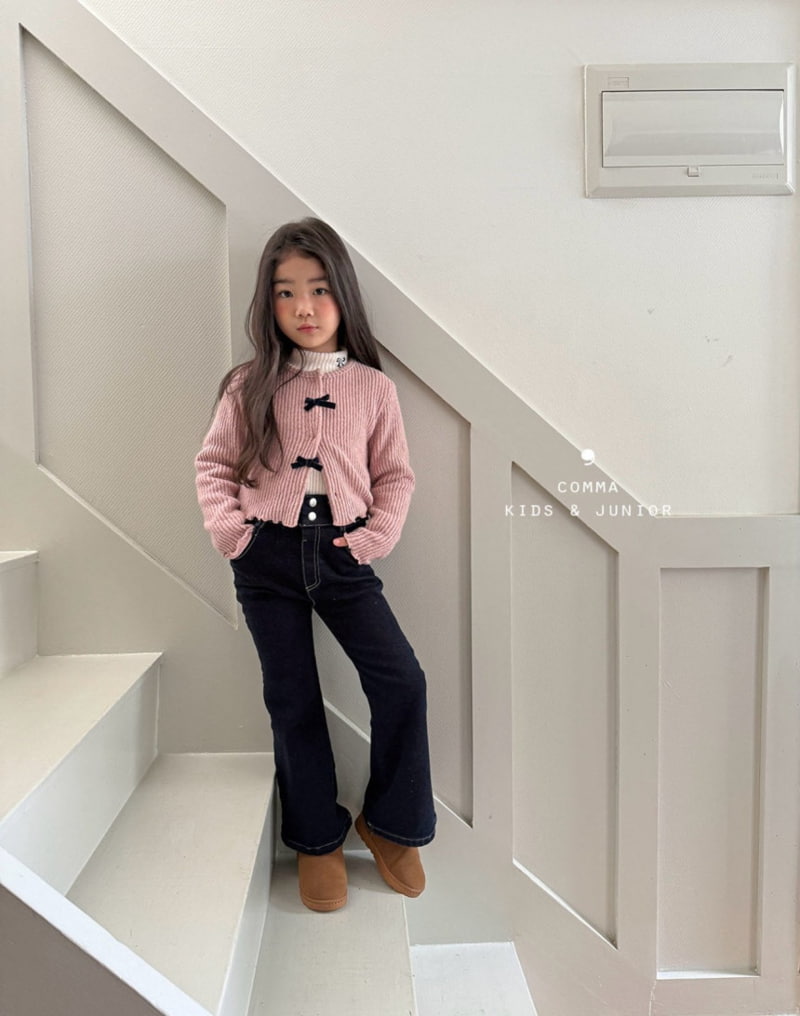 Comma - Korean Children Fashion - #Kfashion4kids - Ribbon Cardigan