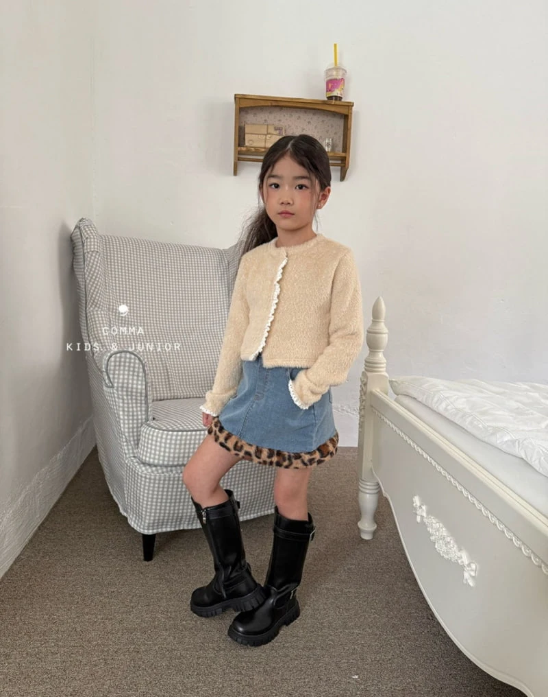 Comma - Korean Children Fashion - #Kfashion4kids - Leopard Denim Skirt - 10