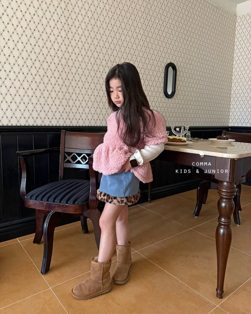 Comma - Korean Children Fashion - #fashionkids - Leopard Denim Skirt - 6