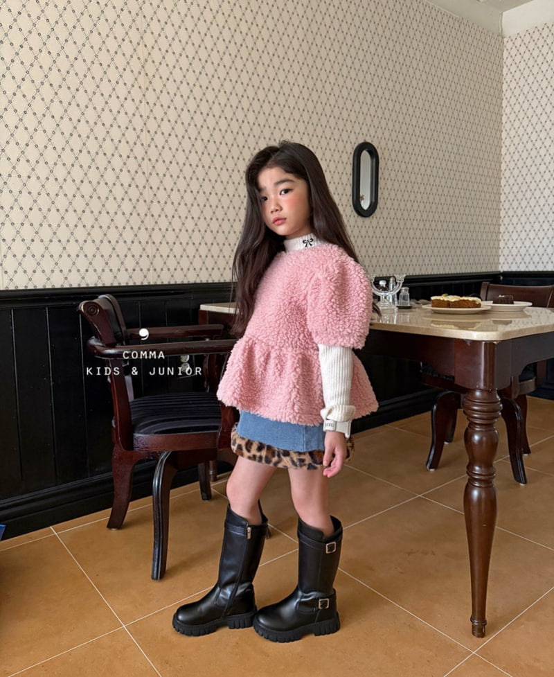 Comma - Korean Children Fashion - #kidsshorts - Leopard Denim Skirt - 7