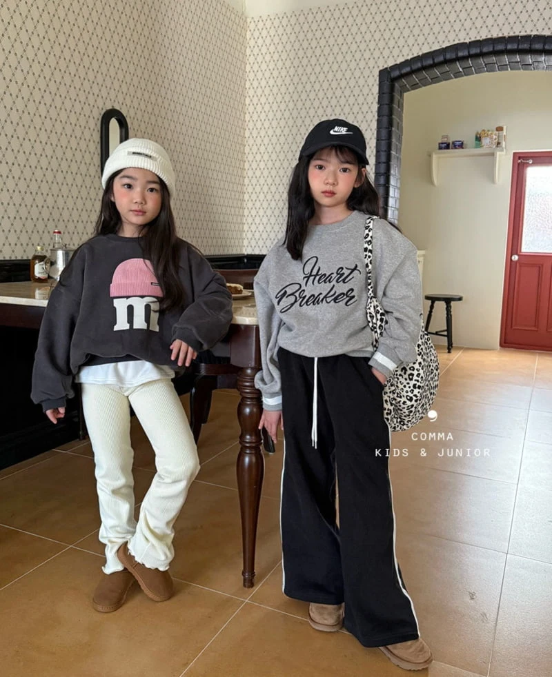 Comma - Korean Children Fashion - #kidzfashiontrend - Heart Embroidery Sweatshirts - 9