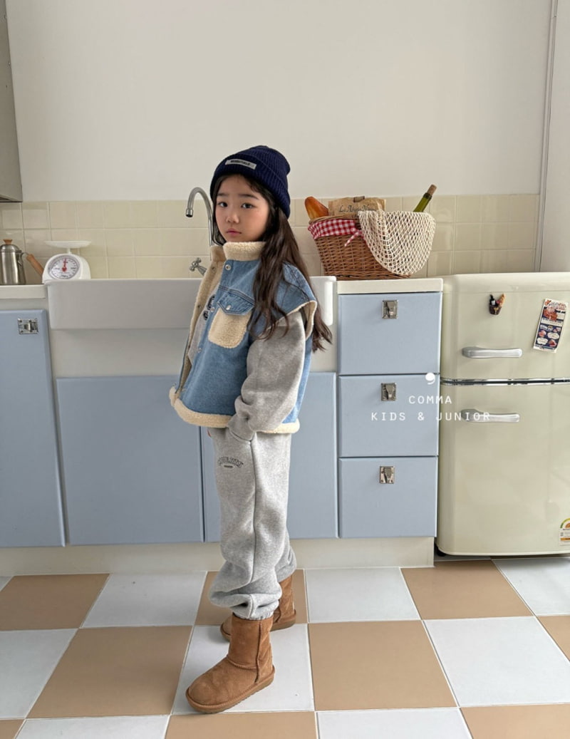 Comma - Korean Children Fashion - #kidzfashiontrend - Denim Winter Vest - 5