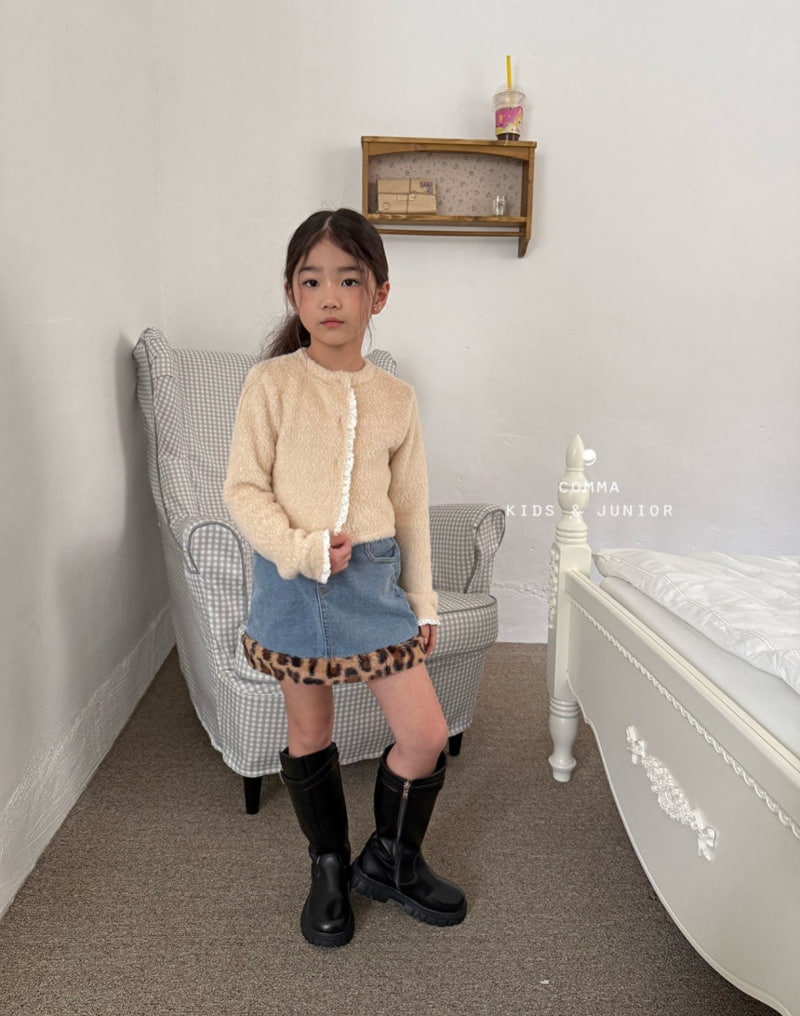 Comma - Korean Children Fashion - #kidzfashiontrend - Leopard Denim Skirt - 9