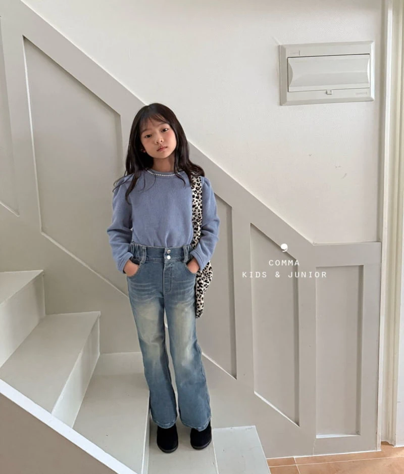 Comma - Korean Children Fashion - #kidzfashiontrend - High-waist Denim Bootcut Pants - 6