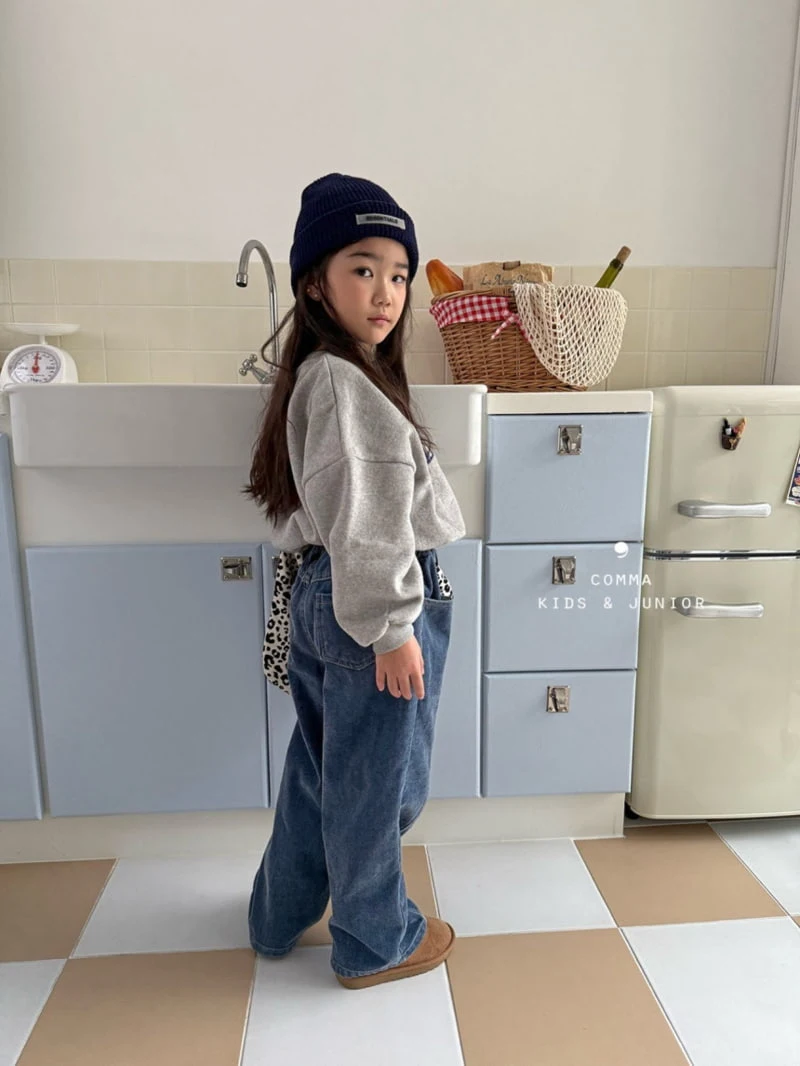 Comma - Korean Children Fashion - #minifashionista - Fleece Denim Pants - 2