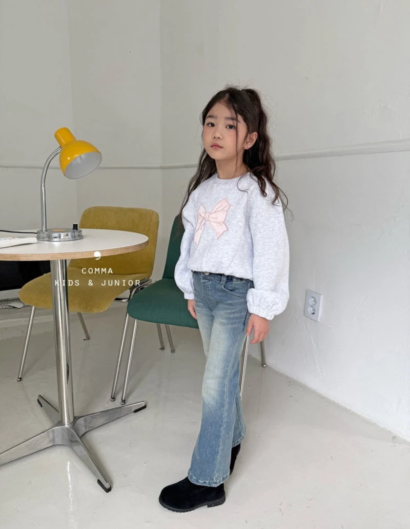 Comma - Korean Children Fashion - #minifashionista - High-waist Denim Bootcut Pants - 10