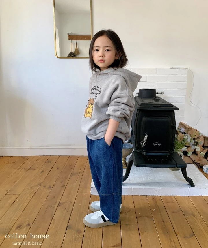 Cotton House - Korean Children Fashion - #kidzfashiontrend - Kush Fleece Denim Pants - 4