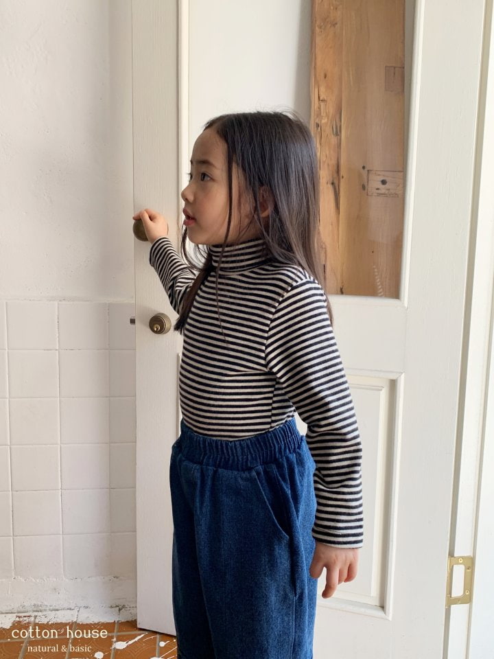 Cotton House - Korean Children Fashion - #childofig - Stripe Turtleneck Tee - 9