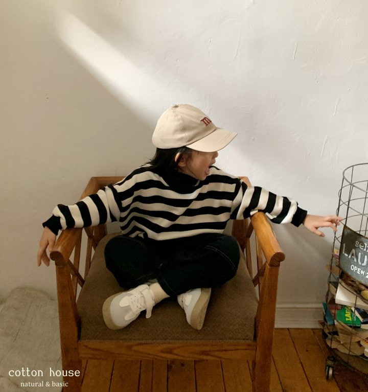 Cotton House - Korean Children Fashion - #childofig - Stripe Mockneck Sweatshirt - 4